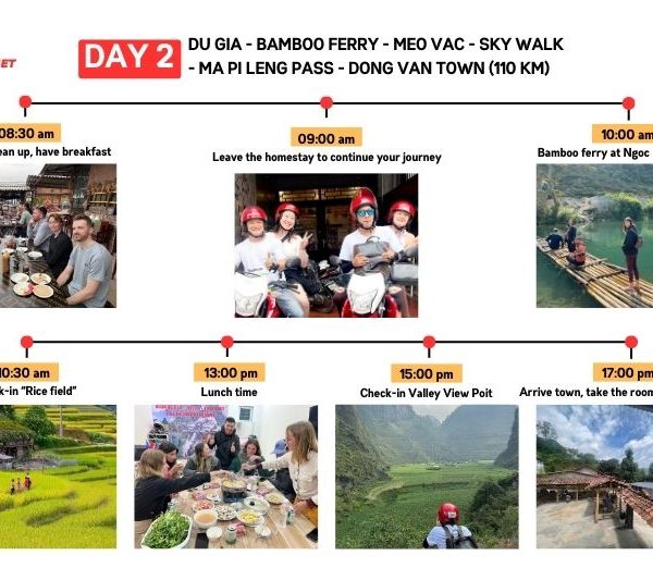 Day 2 schedule of Ha Giang Loop 4 days 3 nights