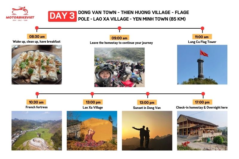 Day 3 schedule of Ha Giang Loop 4 days 3 nights