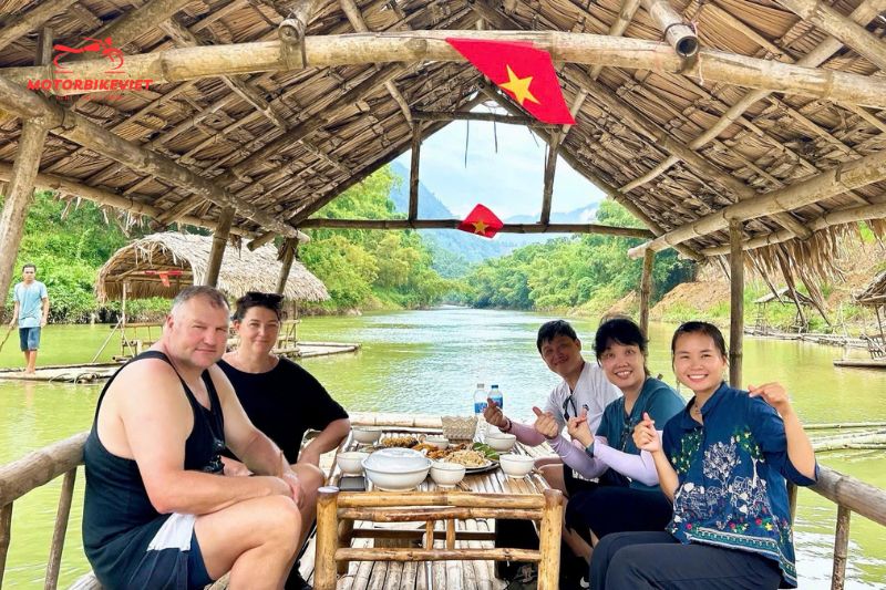 Staying in homestays and eating at local restaurants